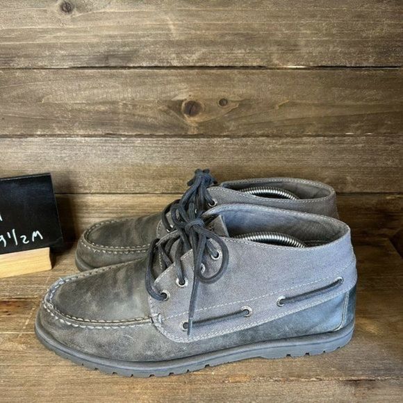 Mens Sperry Leeward Mini Lug Chukka Gray Leather Ankle Boots Size 9.5 M EUC - Picture 2 of 5